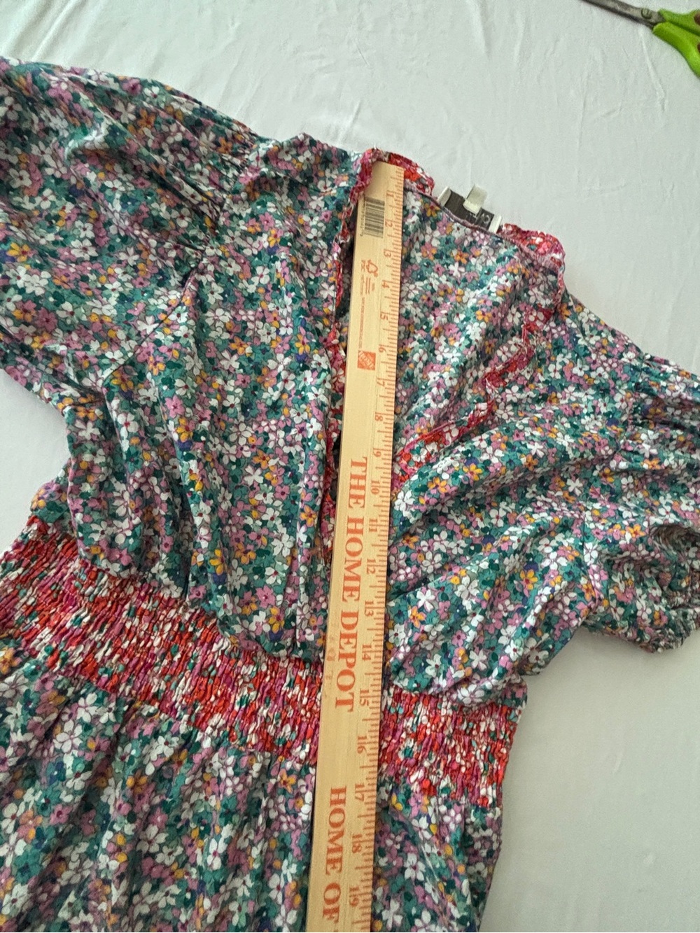 Ditsy Floral Summer Dress w/ V-Neck & Puff Sleeves 100% Cotton Women’s XL Boho - Picture 8 of 13